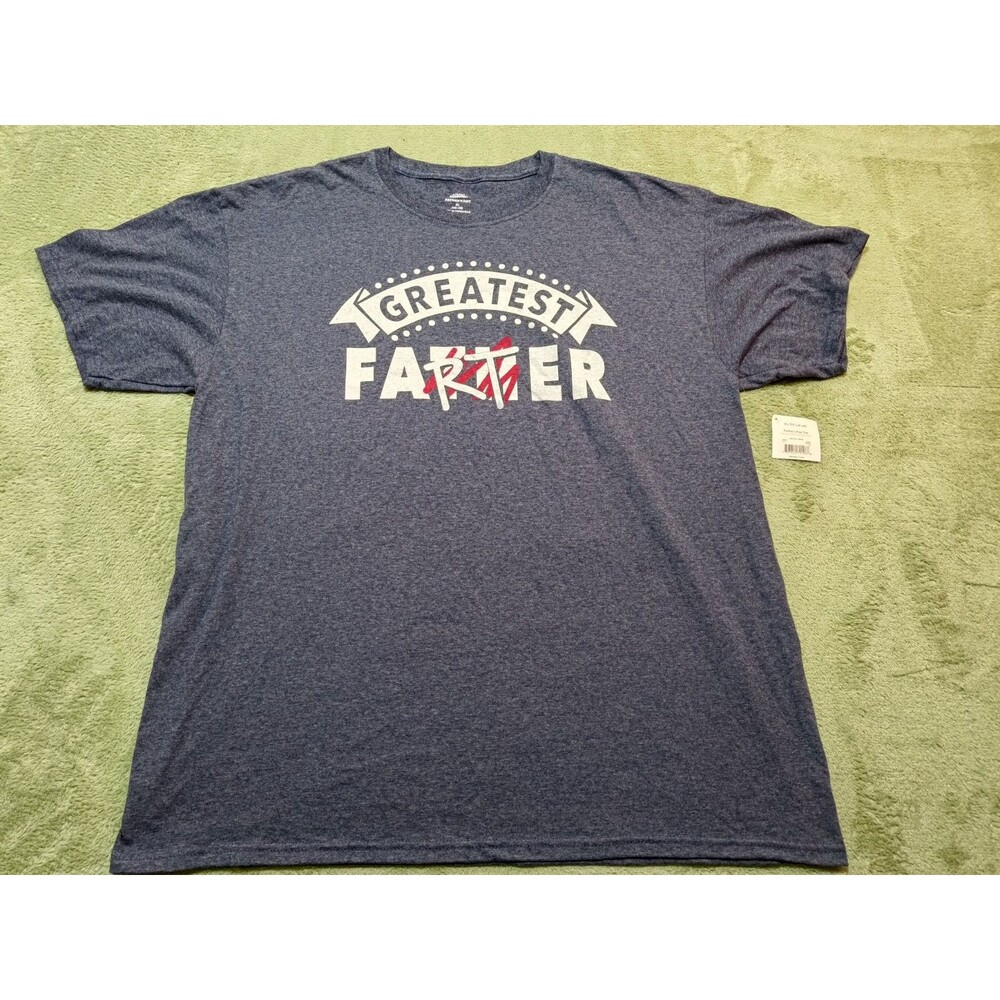 Greatest Farter Father Graphic T-Shirt Mens XL NWT Blue Heather Funny Dad Gift